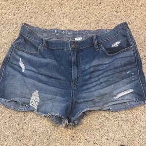 Denim Blue Distressed Women's Shorts